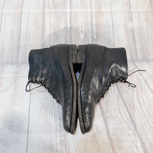 Vintage Black Leather Lace-Up Ankle Boots US Size 8.5/9 - Picture 10 of 12